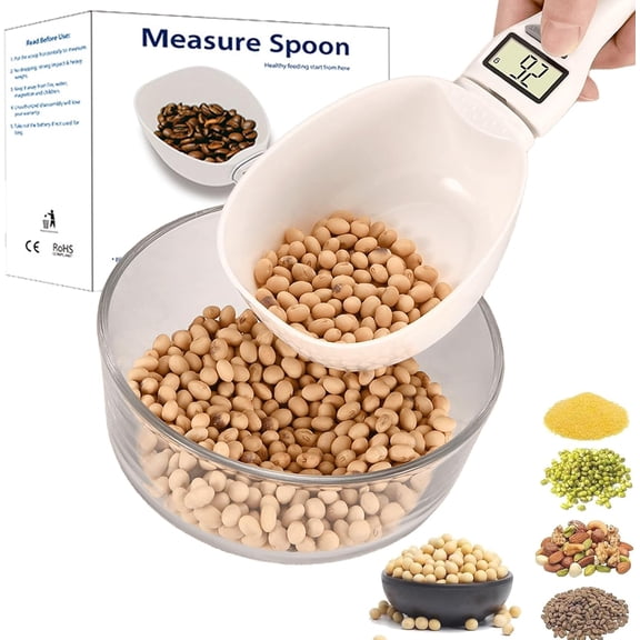 Electronic Measuring Spoon, Digital Kitchen Scale with 0.1g Precision & Unit Conversion, 800g Capacity Stainless Steel Scoop for Baking, Coffee, Cooking, and Meal Prep