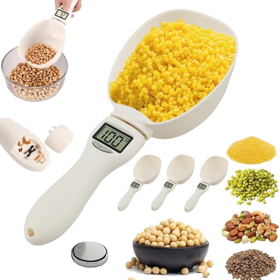 Electronic Measuring Spoon, Digital Spoon Scale 800g/0.1g with LCD Display, Removable & Easy-Clean, Unit Conversion (g/ml/cup/fl.oz/oz) for Cooking, Baking, Dog Cat Food, Coffee, Powder