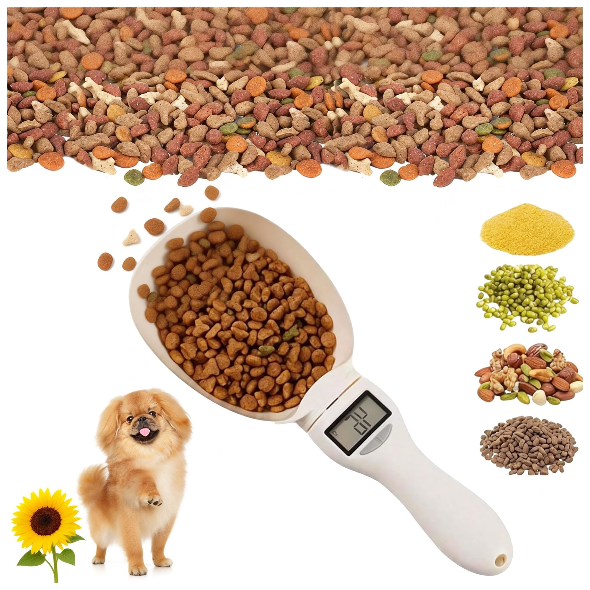 Electronic Measuring Spoon, High Precision 800g/1g Digital Kitchen Scale, LCD Display Tare Function, Detachable for Easy Cleaning, for Pet Food Coffee Milk Powder Baking