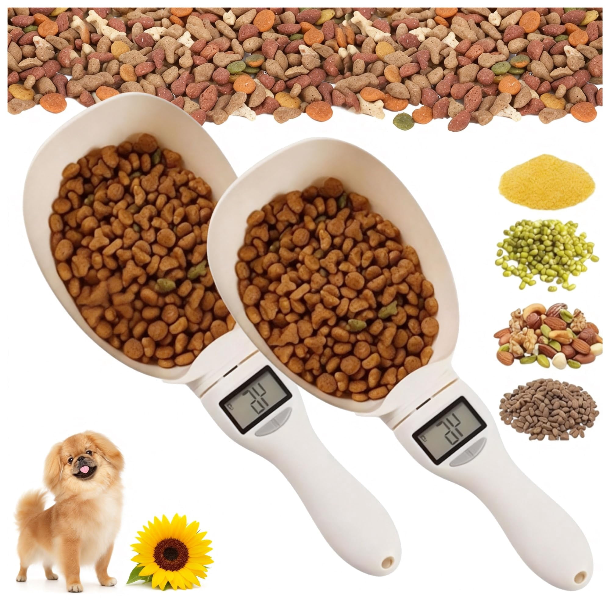 Electronic Measuring Spoon, High Precision 800g/1g Digital Kitchen Scale, LCD Display Tare Function, Detachable for Easy Cleaning, for Pet Food Coffee Milk Powder Baking