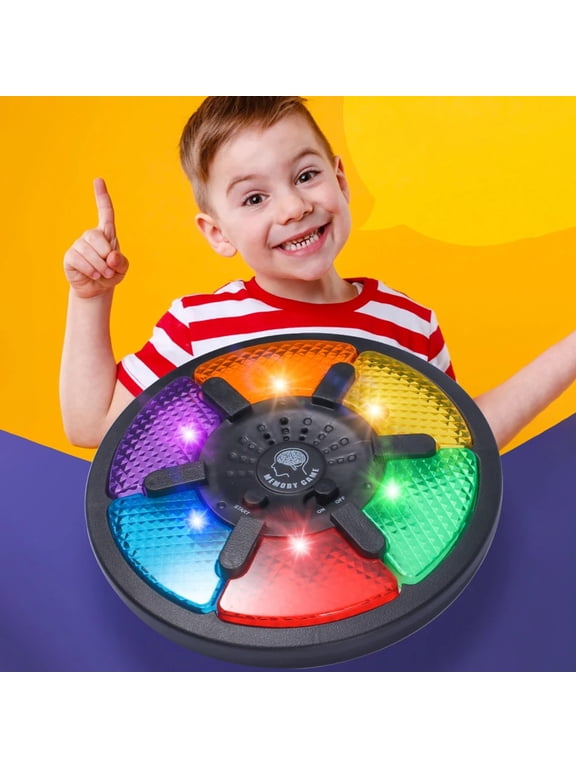 Electronic Memory Game Console with Lights and Sounds | Handheld Simon Style Brain Training Toy | 6 Keys | 15 Difficulty Levels | Solo and Multiplayer | Portable | 6.4x6.4 in | Batteries Not Included