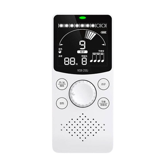 Electronic Metronome for Piano Guitar Violin Practice with LED Rhythm Light, Headphone Output and Side Sound Wheel