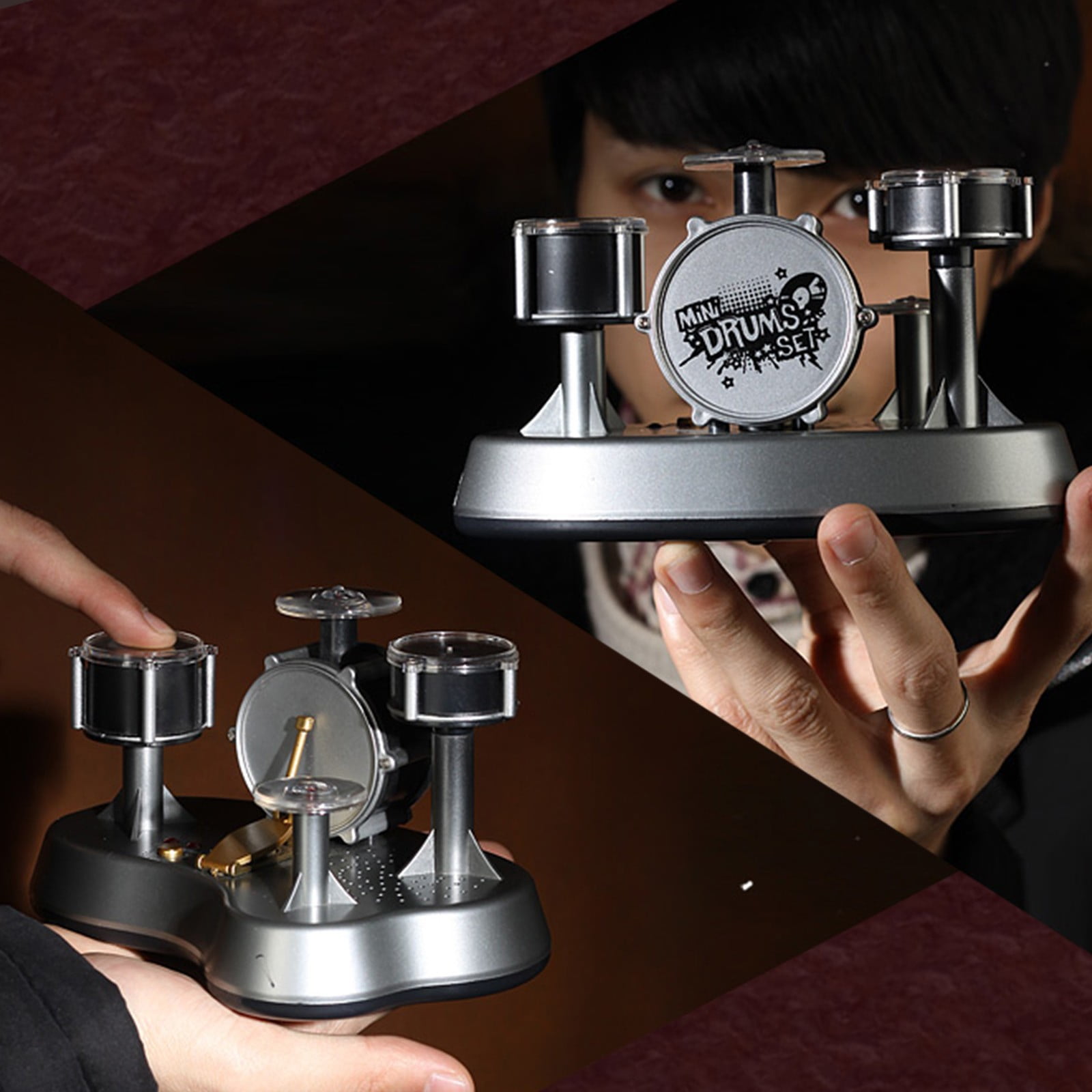 Electronic Mini Desktop Drum Kit, Finger Touch Drum, Novel Desktop Drum ...
