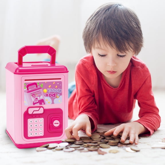 Electronic Money Safe with Lights and Music, Digital Piggy Bank Featuring Secure Key Lock, Fun Cash Storage Gadget for Financial Literacy and Cool Desk Decor