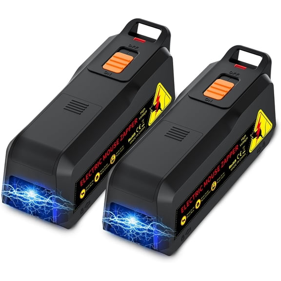 Electronic Mouse Trap 2 Pack  Electric Mouse Trap Zapper for Indoor Use, Reusable Rodent Trap, No Touch No See, Effective Mice & Mouse Control