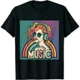 thumbnail image 1 of Electronic Music Lover DJ Gift Vintage Retro Headphones T-Shirt, 1 of 5