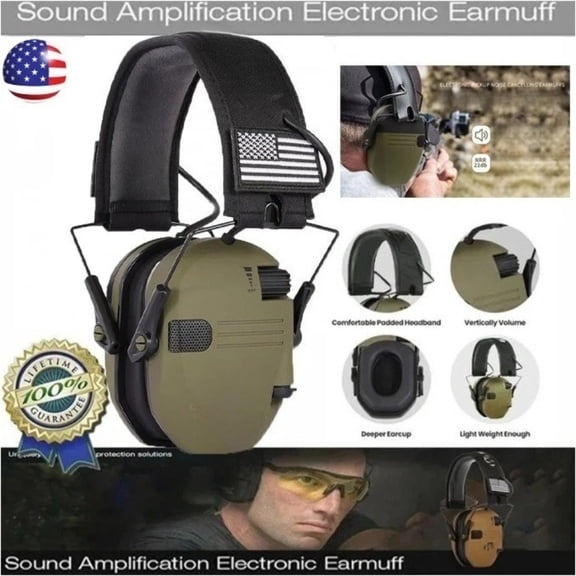 Electronic Noise-canceling Headphones, Shooting, Mowing, Work, Outdoor Sports, Tactical Impact, Safety Protection, Foldable, Noise Reduction, Active Hunting Tactical Earmuffs, Gift