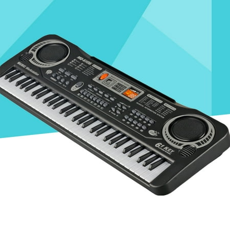 Electronic Organ, Children 61 Keys Electronic Organ with Microphone Electric Piano Music Educational Electronic Keyboard with US Plug