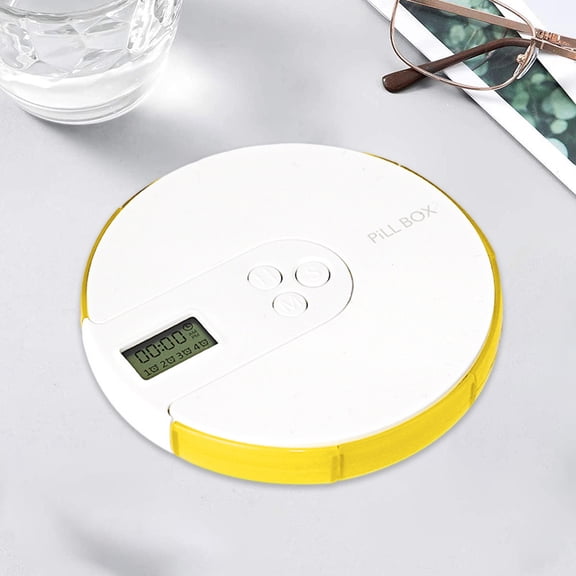Electronic Organizer, 7 Day Pill Box, Digital Alarm Reminder, Portable Weekly Case, LCD Display, Separate Compartments, Clear Lids Design, Travel Medication Holder