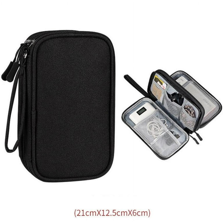 Electronic Organizer Pouch Bag, 3 Compartments Travel Cable Organizer Bag  Pouch Portable Electronic Phone Accessories Storage Multifunctional Case  for