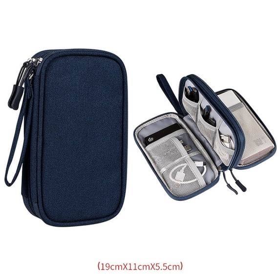 Electronic Organizer, Travel Cable Organizer Bag Pouch Electronic Accessories Carry Case Portable Waterproof Double Layers All-in-One Storage Bag for Cable, Cord, Charger, Phone, Earphone