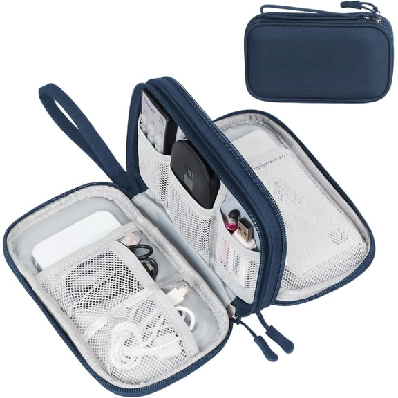 Electronic Organizer, Travel Tech Pouch Bag, Cable Organizer Navy