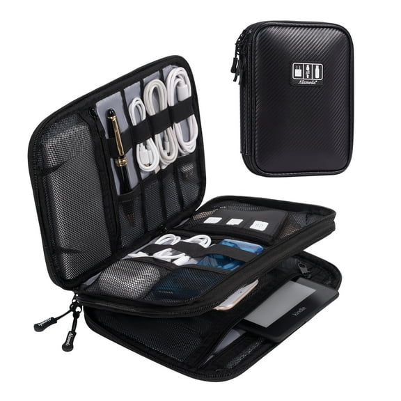 Electronic Organizer Waterproof Compact Travel Cable Organizer Bag for Cable Storage, Hard Drives, Cord, Charger, USB, SD Card Large