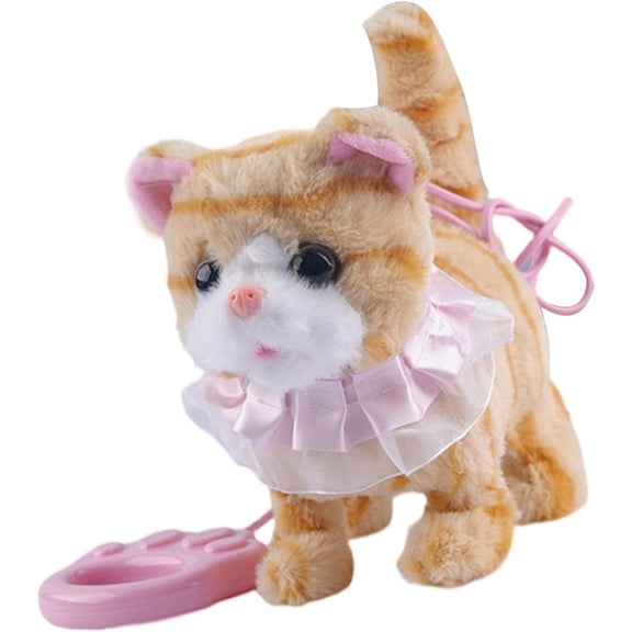 Electronic Pet Cats Toy with Remote Walking Voice and Light Realistic Sound for Toddler Crawl Learning Interactive Robot Animal Toy