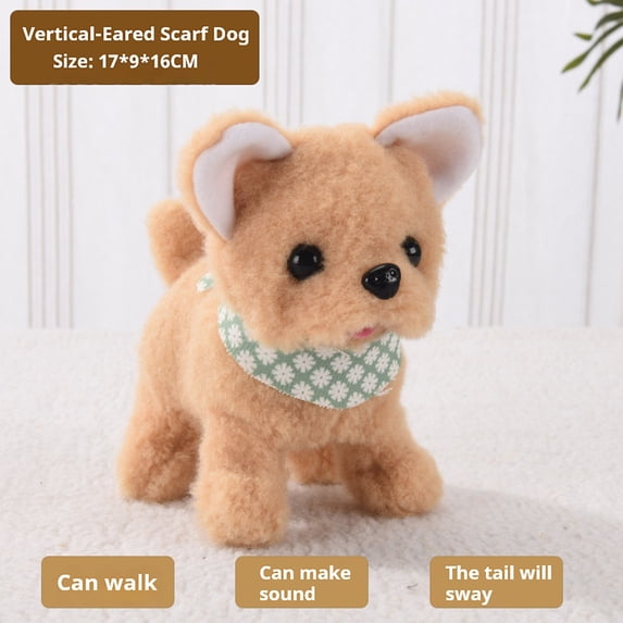 Electronic Pet Plush Dog – Interactive Walking Toy with Built-In Motor and Light Effects, Safe Soft Plush Material, Lightweight Portable Companion for Home and Outdoor Use