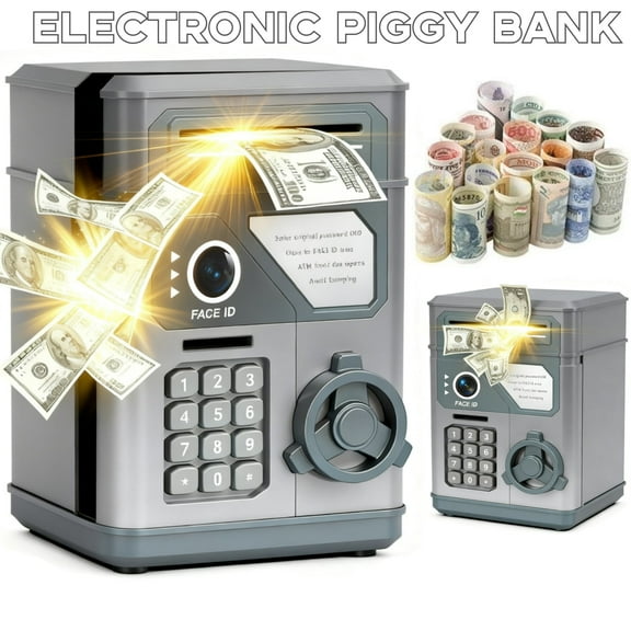 Electronic Piggy Bank , Mini ATM Password Money Bank Cash Coins Saving Box for Kids, Cartoon Safe Bank Box Perfect Toy Gifts for Boys Girls