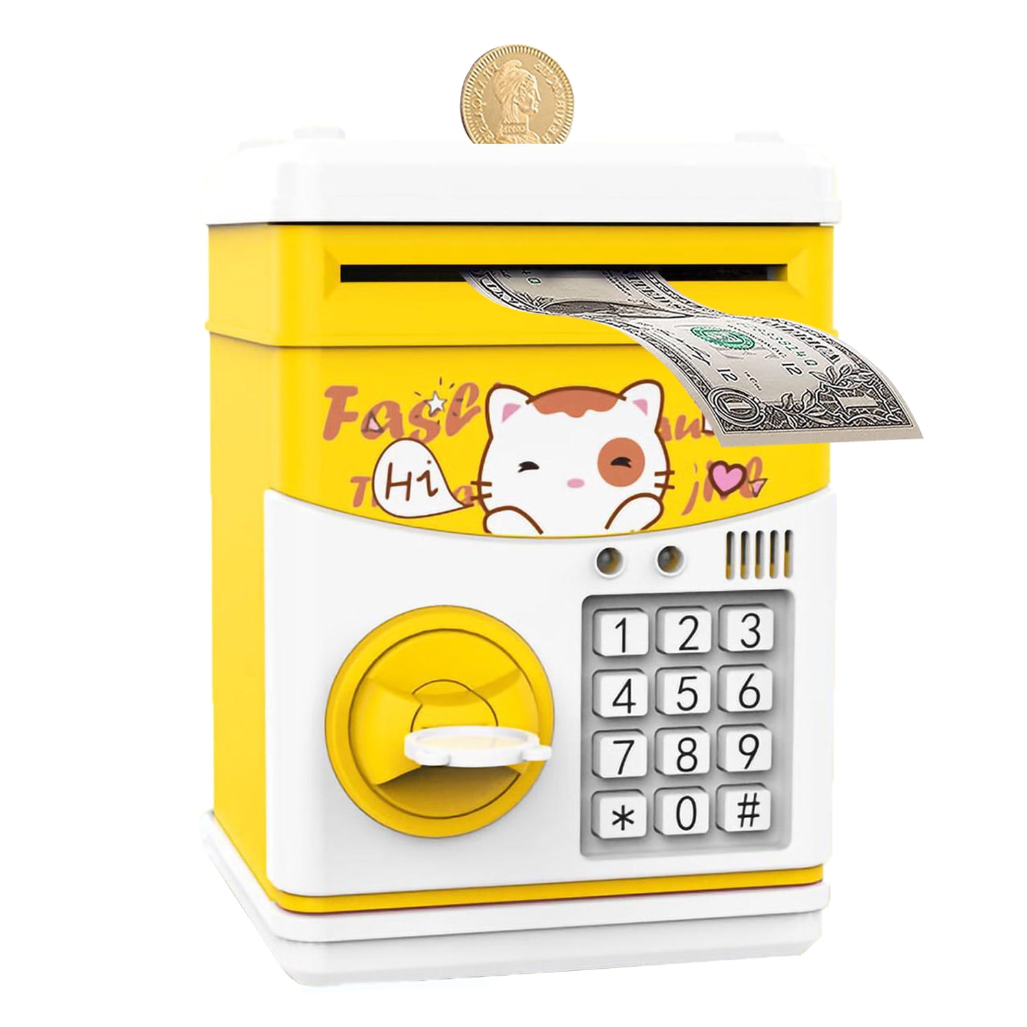 Electronic Piggy Bank for Kids ATM Coin Can with Password & Music
