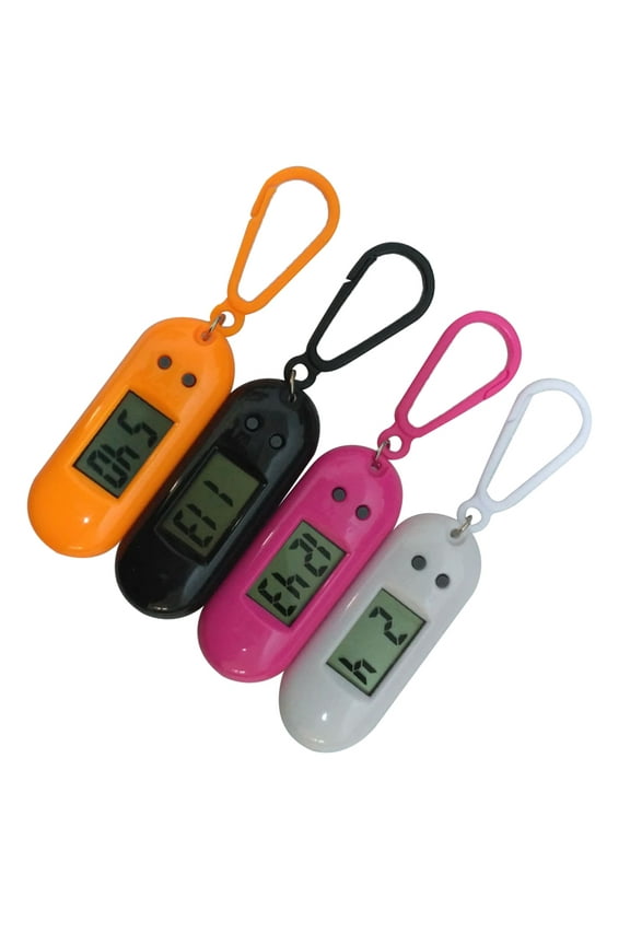 4Pcs Digital Key Chain Watch Assorted Color Plastic Keychain Design Portable for Friends