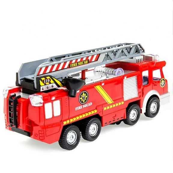 Electronic Power Fire Truck Car Toy for Toddlers Kids Boys Girls Birthday Realistic Firetruck Toy with Water Shooting & Lights & Sounds & Extending Ladder Functions