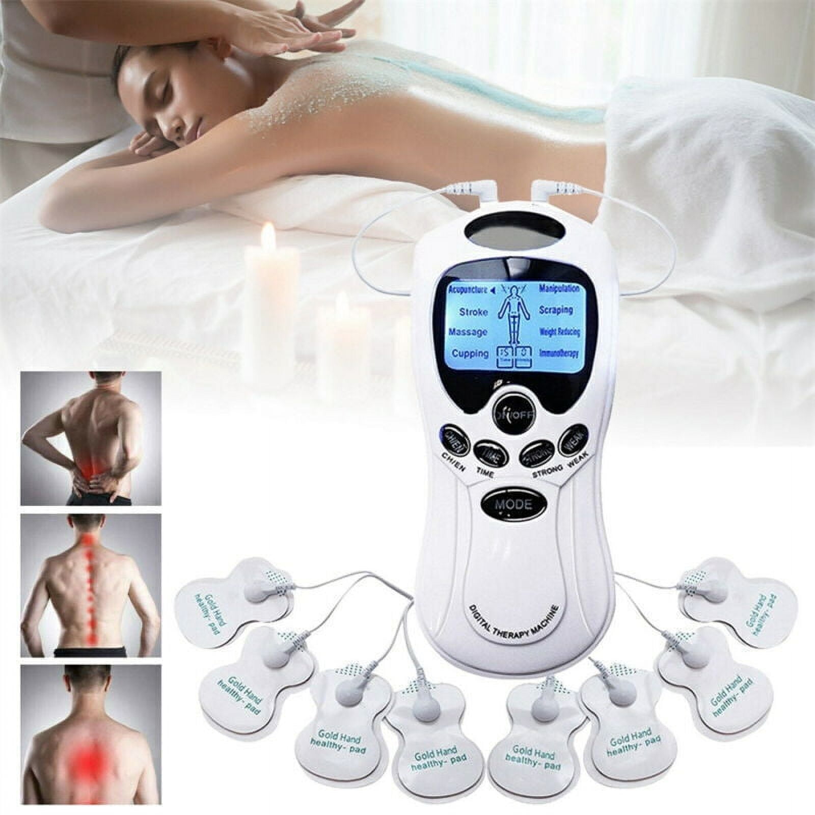 Muscle Stimulator Electronic Pulse Massager Body Massage Pain Relief 8  Modes and 15 Vibration Frequencies（Battery Not Included）