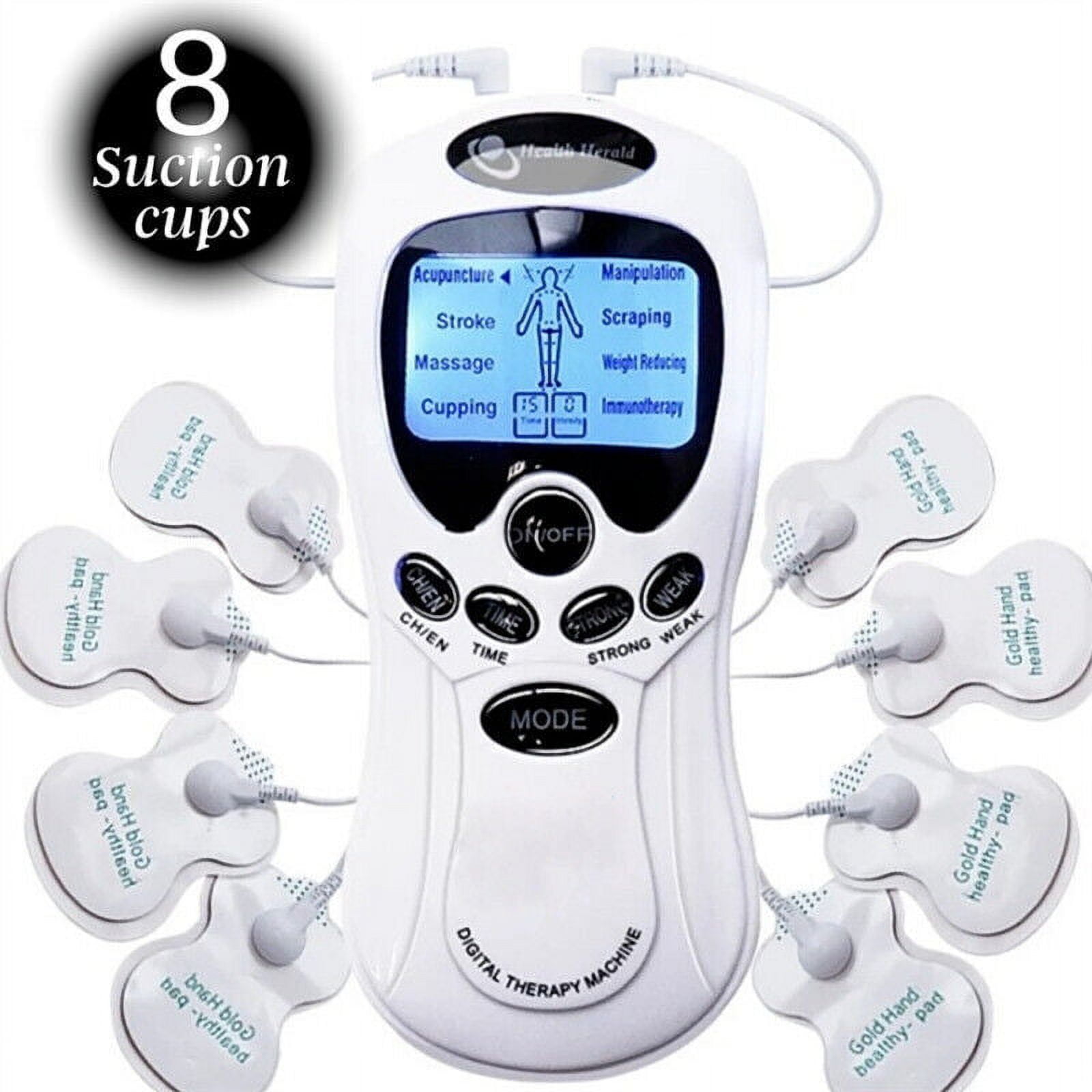 Electronic Pulse Massage Neck and Back Massager Muscle Stimulator - Therapy Pulse Electrical Massager Electronic Body Massage Device, Digital Tens Unit 8 Modes 8 Pads Pain Relief Machine