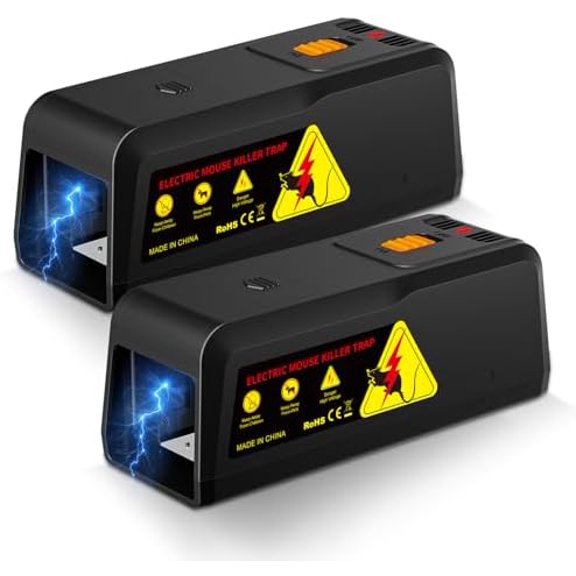 Electronic Rat Trap 2 Pack Electric Big Rat Trap Zapper for Indoor Use, Reusable Rodent Trap, No Touch No See, Effective Mice & Mouse Control$$Garden & Patio