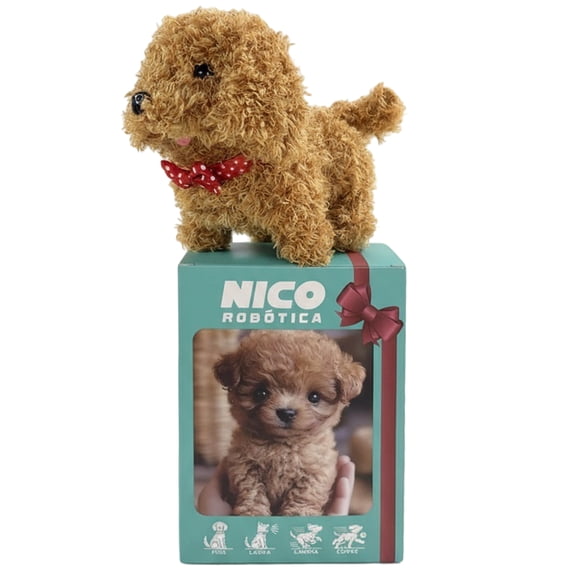 Electronic Robot Dog Interactive Plush Puppy Toy For Girls Boys (Brown)