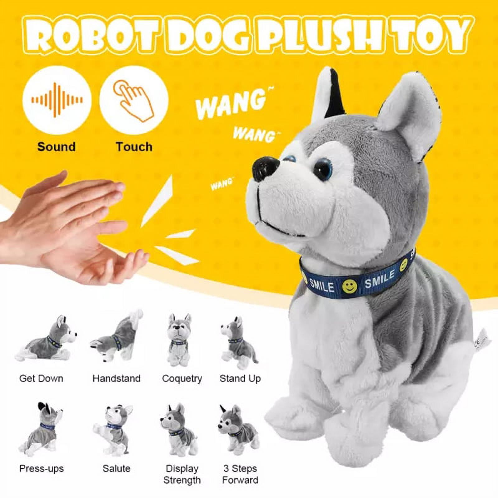 Electronic Robot Dog Sound Control Kids Plush Toy Interactive Bark