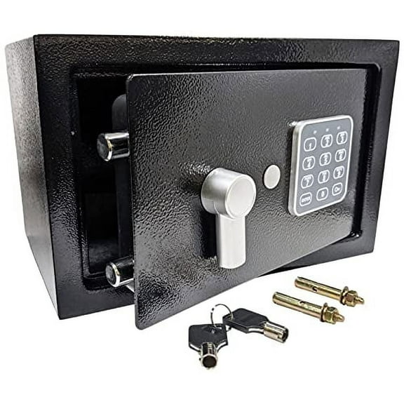 Electronic Safe with Digital Keypad, Program your own 3 to 8 Digit Pin, Includes 2 Emergency Keys and Mounting Bolts, Battery Operated Lock Box