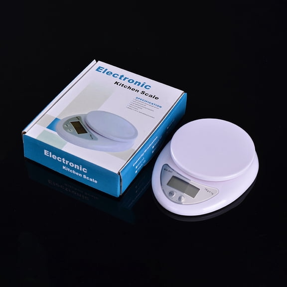 Electronic Scales Kitchen Scale Accuracy with Tray Back-Lit LCD Screen & Tare Function (White)