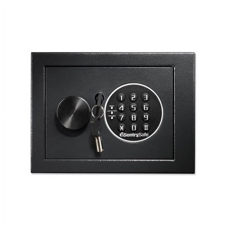 Electronic Security Safe, 0.14 cu ft, 9w x 6.6d x 6.6h, Black Electronic Security Safe, 0.14 cu ft, 9w x 6.6d x 6.6h, Black