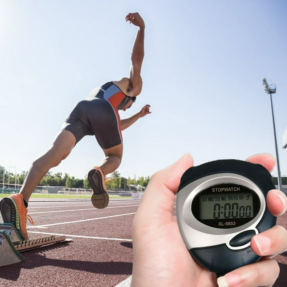 Electronic Sports Stopwatch with LED Ring, Electronic Stopwatch for Racing and Physics Teaching, Sound LED Ring Counter for Sports Events and Science Labs