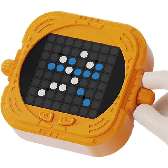 Electronic Strategy Board Game,Five in a Row Logic Puzzle Board Game,Adults Teens Party Accessories, for Road Trip Camping Birthday Daily Use(1set,yellow