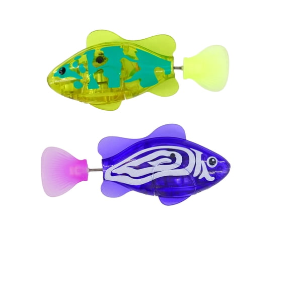 Electronic Swimming Fish Cat Toy, Interactive Flopping Robotic Fish with LED Light, Waterproof