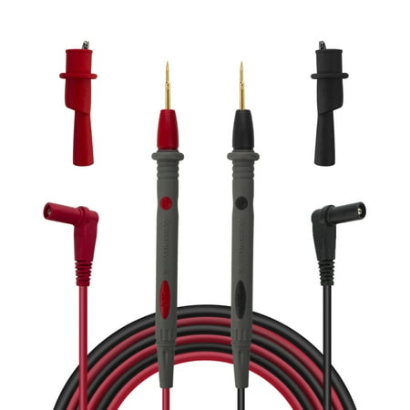 Electronic Test Leads Test Probes Multimeter Leads with Crocodile Clips Gold Plated Super Sharp Tips Silicone Test Lines PT1008 20A 1000 V