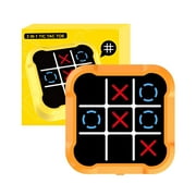 Electronic Tic Tac Toe Game | 3-in-1 Handheld Digital Puzzle Game Console | Portable Learning Travel Toys | Ideal Gift for Kids of All Ages, Orange