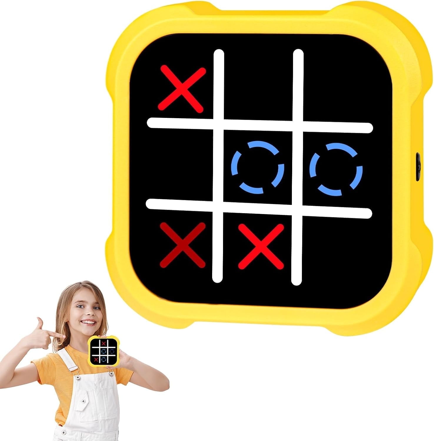 Electronic Tic Tac Toe Game - 3-in-1 Handheld Puzzle Game with Infinite Board, Memory & Logic Training, Portable Travel Toys for Kids Ages 3+, Educational Learning Games