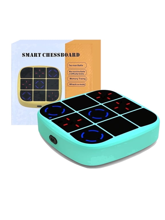 Electronic Tic Tac Toe Game, Upgraded 4-in-1 Handheld Digital Puzzle Game Console, Memory Flash, Whack-a-Mole, Ideal Birthday Gift for Kids 4+, Green