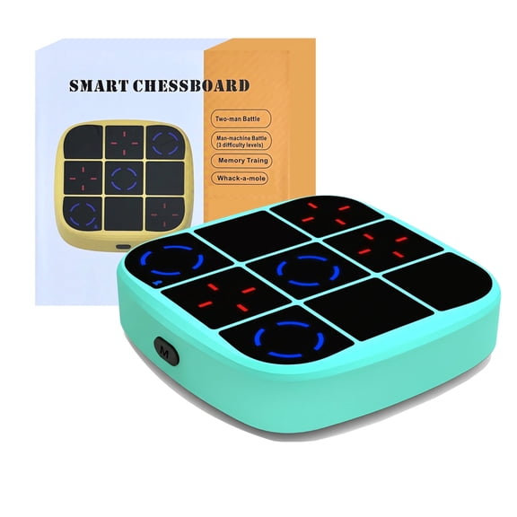 Electronic Tic Tac Toe Game, Upgraded 4-in-1 Handheld Digital Puzzle Game Console, Portable Travel Toys, Ideal Gift for Kids of All Ages, Green