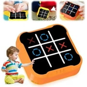 Electronic Tic Tac Toes Game, Upgrade Tic Tac Toe Game Electronic 3-in-1Mode Handheld Puzzle Game, Interactive Portable Tic Tac Toes Board Game Family Toys Chess Games for Kids Adults (Orange)