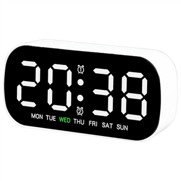 Electronic Time Clock - Portable LED Alarm, Multifunctional Table Timer Compact Bedside Display Clocks,1 * electronic time clock 1 * USB data cable 1 * Chinese manual,White