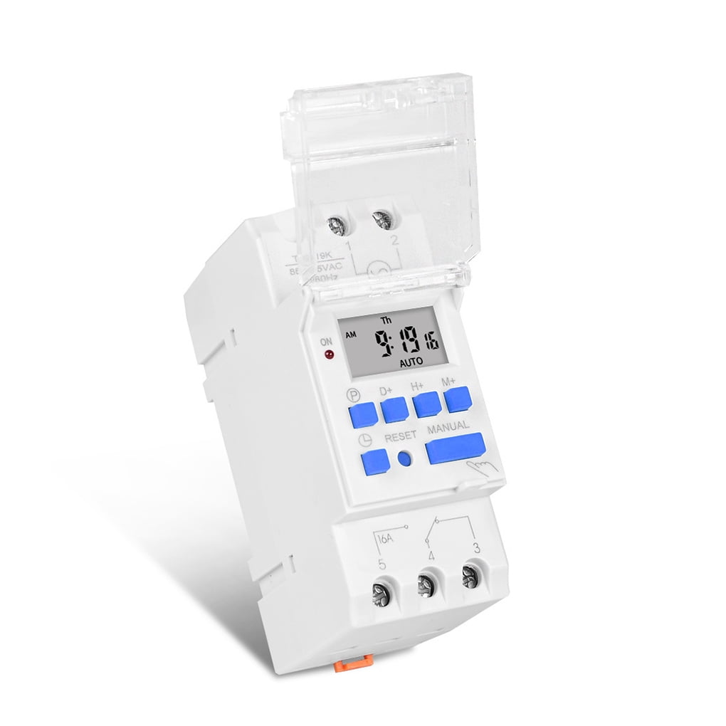 Electronic Time Switch Programmable Weekly LCD Digital Display Relay Timer  Countdown Battery Operated Clock Water Heater 24V - Walmart.com