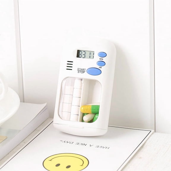 Electronic Timed Pill Dispensers,Digital Pill Organizer,Automatic Daily Pill Box Reminder with Beeping Alarm for Elderly Gift,Portable for Office Travel