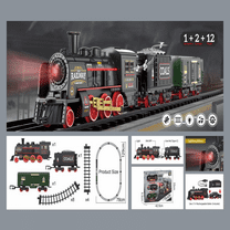 Electronic Train Set Under Christmas Tree with Lights & Sound, Locomotive Train & Track Model Kit for Kids Ages 3-12