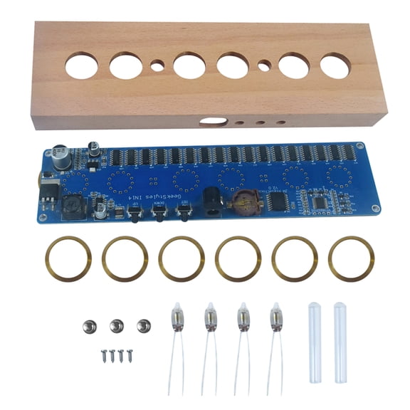 Electronic Tube Clock Kits with Beech Shell & Minimal Time Display Error For Creative Experiments And Projects