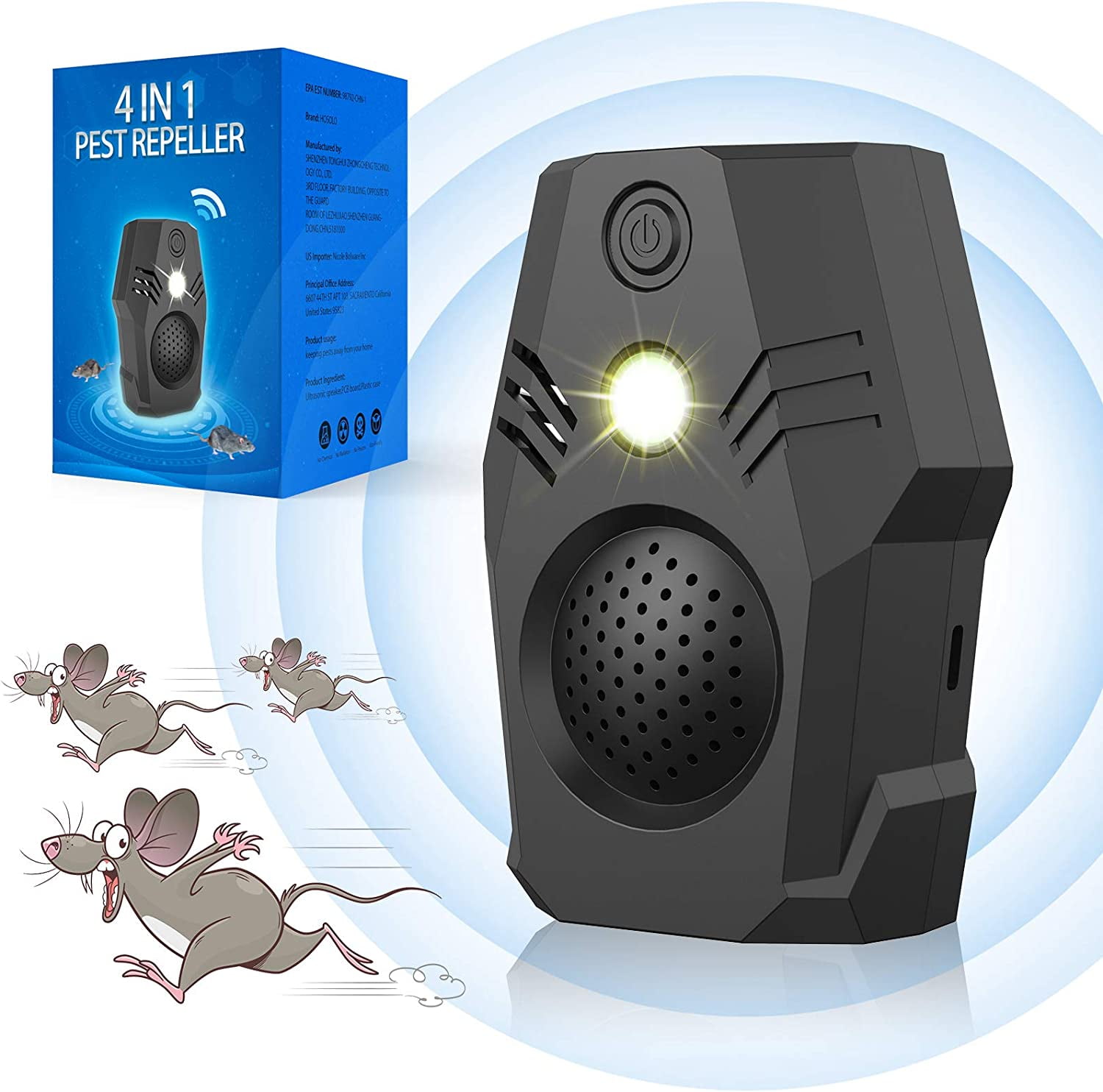 Electronic Ultrasonic Squirrel Repellent Plug in, Repel Rodents, Mice, Rats, Squirrels