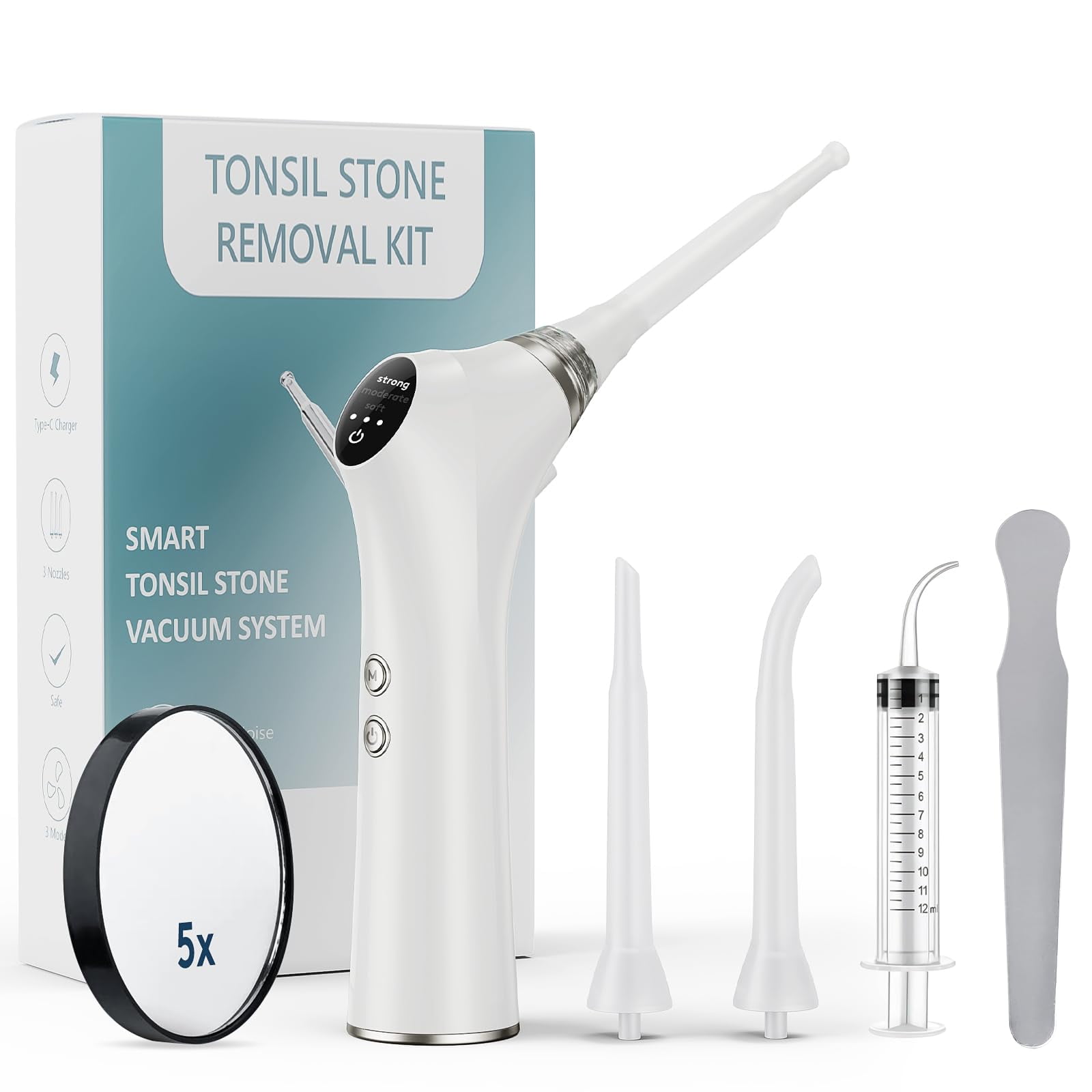 Electronic Vacuum Tonsil Stone MGF3 Remover with Builtin LED Tonsil