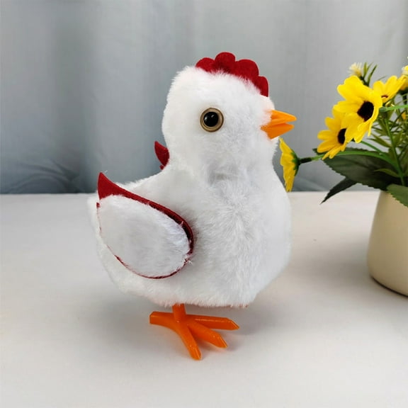 Electronic Walking Chicken Toy, Hooting & Limb Movement Pet, Interactive Plush Animal for Kids, Battery-Powered Fun Gift, Soft Polyester Furry Companion