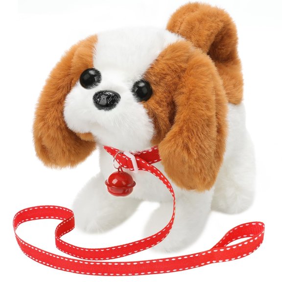 Electronic Walking Dog Plush Toy, Realistic Barking Interactive Puppy Stuffed Animal, Interactive Animated Pet Toy for Indoor Play and Home Decor D#233 D