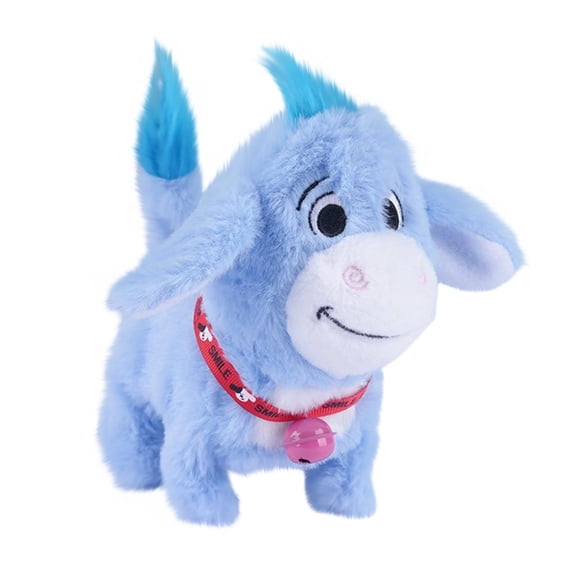 Electronic Walking Donkey Toy, Realistic Braying Stuffed Animal, Interactive Moving Plush Toy, Animated Pet Companion, Blue
